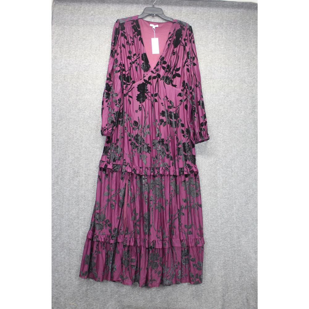 Baltic Born Liana Velvet Embossed Maxi Dress 1X NEW - Picture 2 of 7